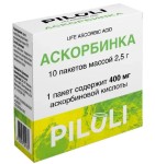 Аскорбинка Life Ascorbic acid, Piluli (Пилюли) порошок 400 мг / 2.5 г 10 шт БАД (аскорбиновая кислота 0.4 г + сахар 2.1 г)