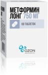 Метформин Лонг, таблетки с пролонгированным высвобождением 750 мг 60 шт